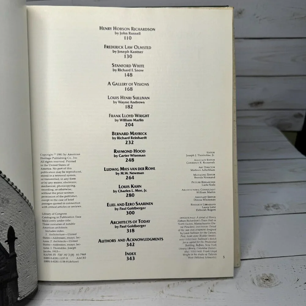 Three Centuries of Notable American Architects HC 1981 Illustrated Architecture‎